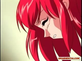 Redhead hentai darling nahuli at poked lahat butas sa pamamagitan ng tentacles c