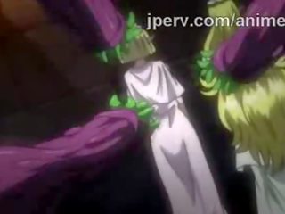 Groovy elf prinsessan skruvad av bunch av tentacles i hentai show