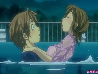 Hentai cutie Making Out In The Pool And Gets Fucked