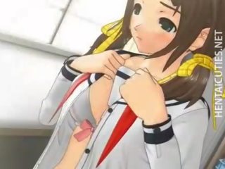 Lettipäinen 3d anime tüdruksõber saab pilu rubbed