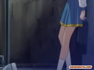 Japonsko šolarke animirano dobi s prstom ji rit