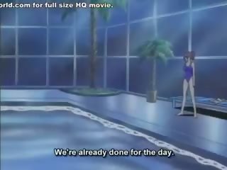 Animated adolescent Owns beauty In Swimming Pool